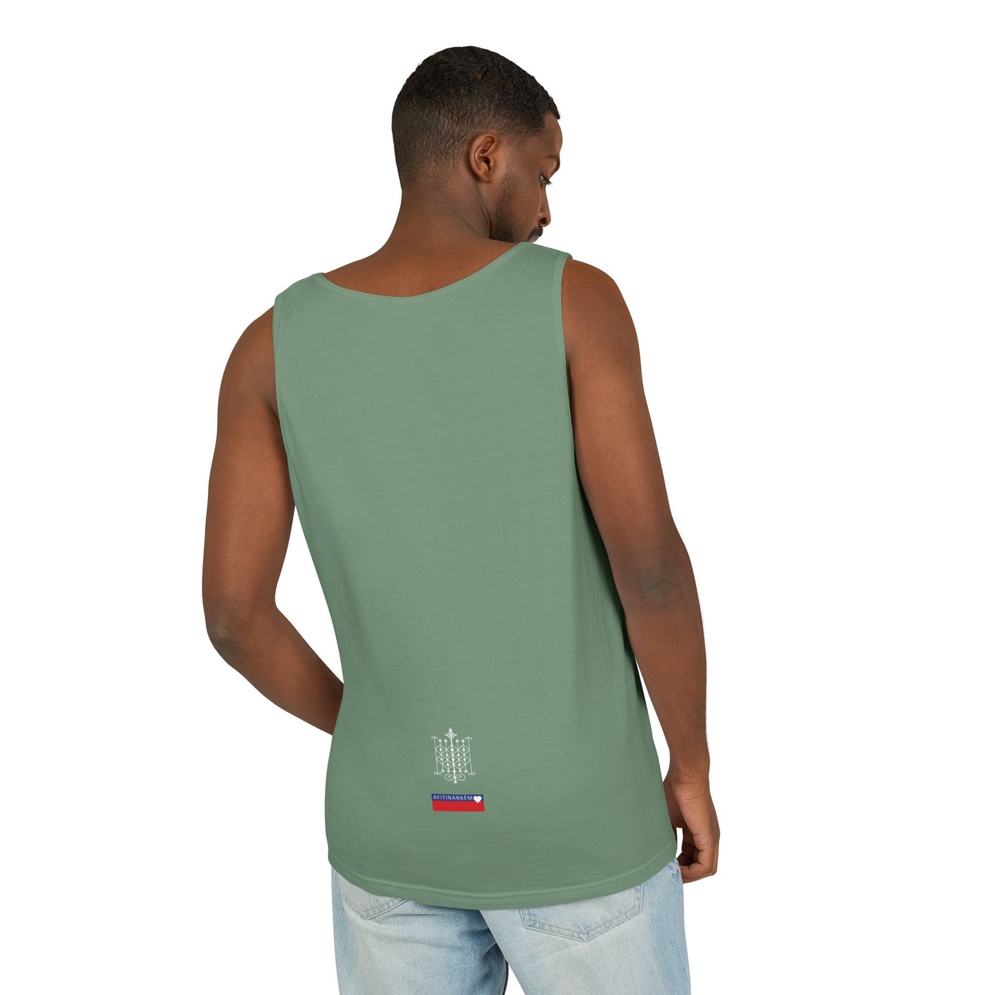 Uni Tank-Top Ogun veve, White on Light-Green