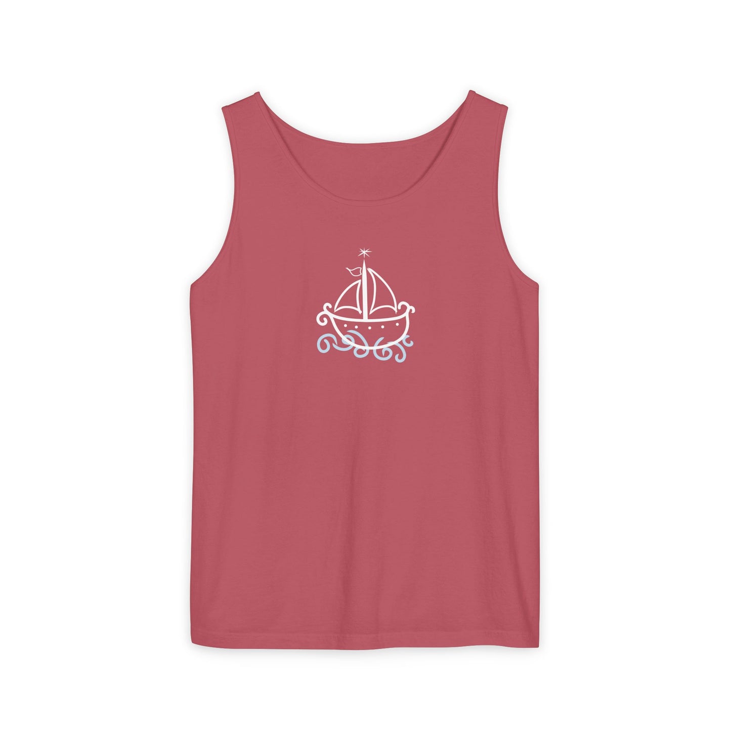 Uni Tank-Top Agwe veve, White on Crimson