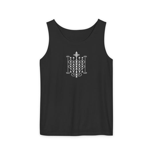 Uni Tank-Top Ogun veve, White on Black