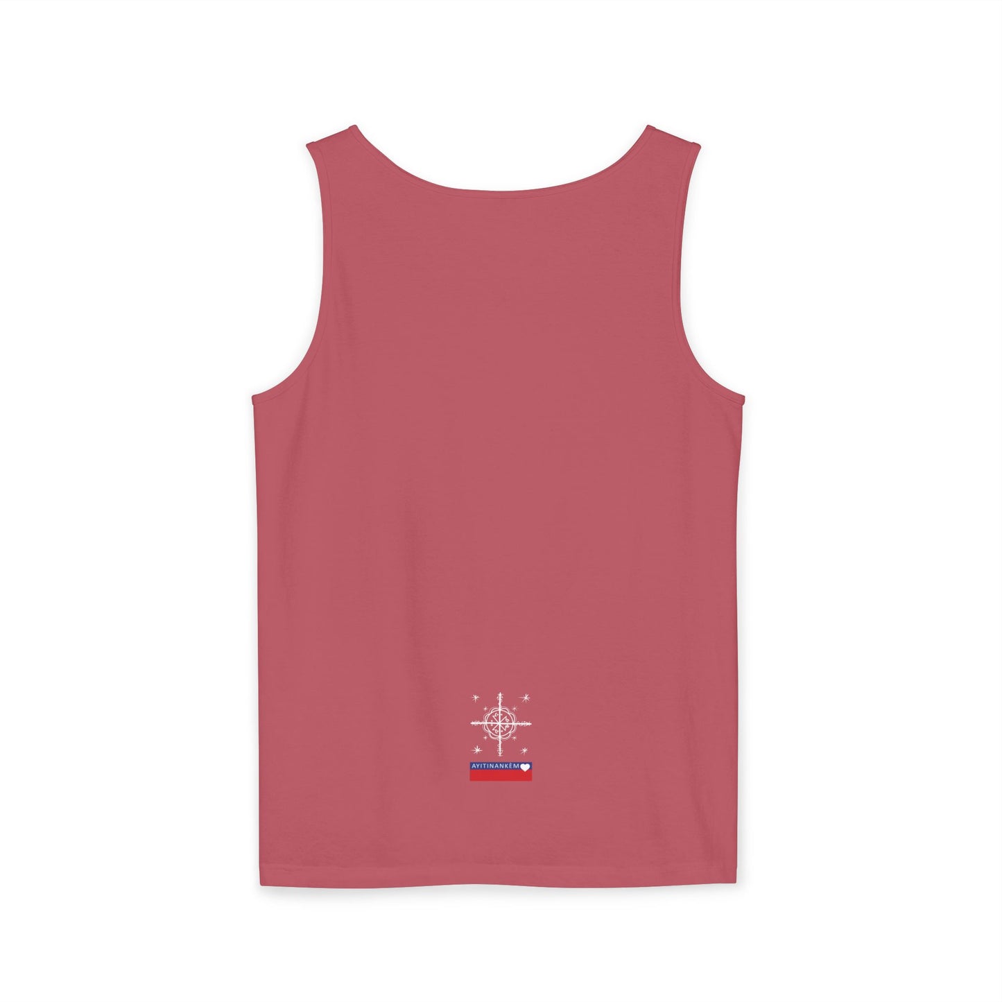 Uni Tank-Top Mèt-Kalfou veve, White on Crimson