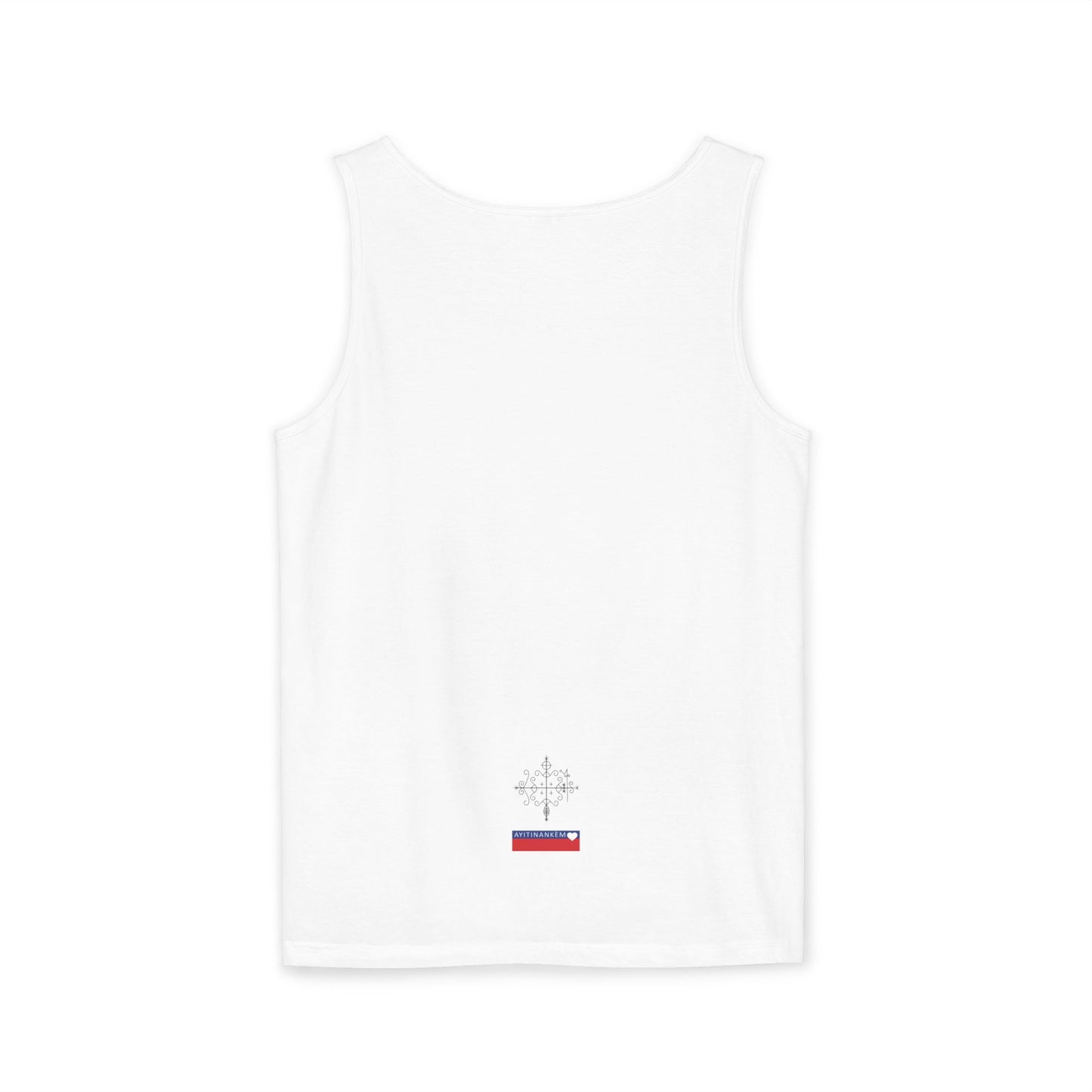 Uni Tank-Top Papa-Legba veve, Black on White