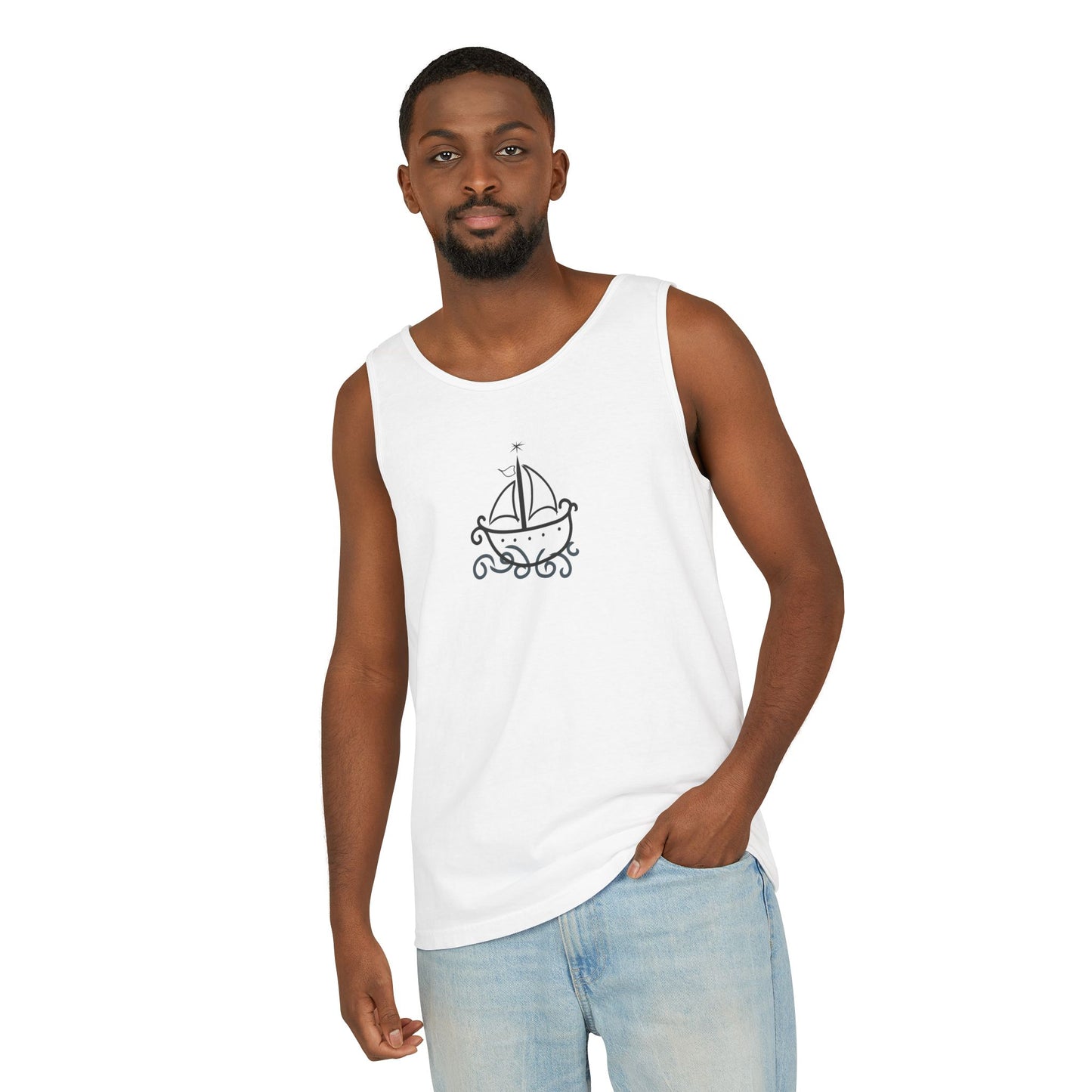 Uni Tank-Top Agwe veve, Black on White