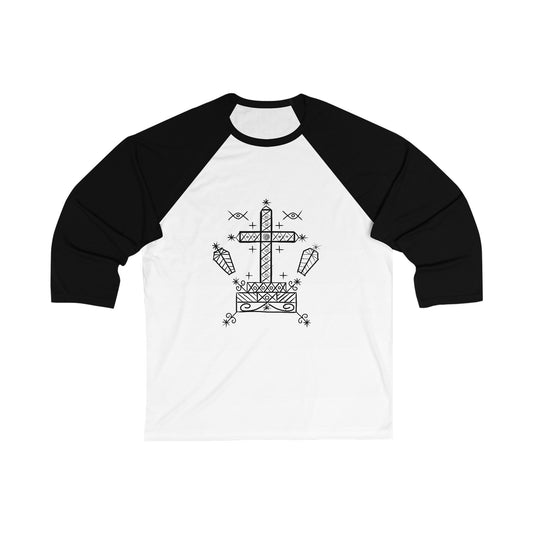 Unisex 3\4 Sleeve Baseball Tee Baron Samedi