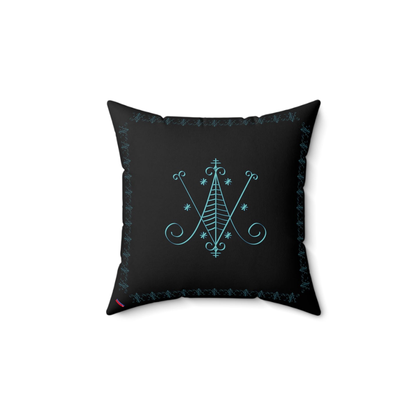 Copy of Ayizan Vodou Veve Square Pillow Haiti Black