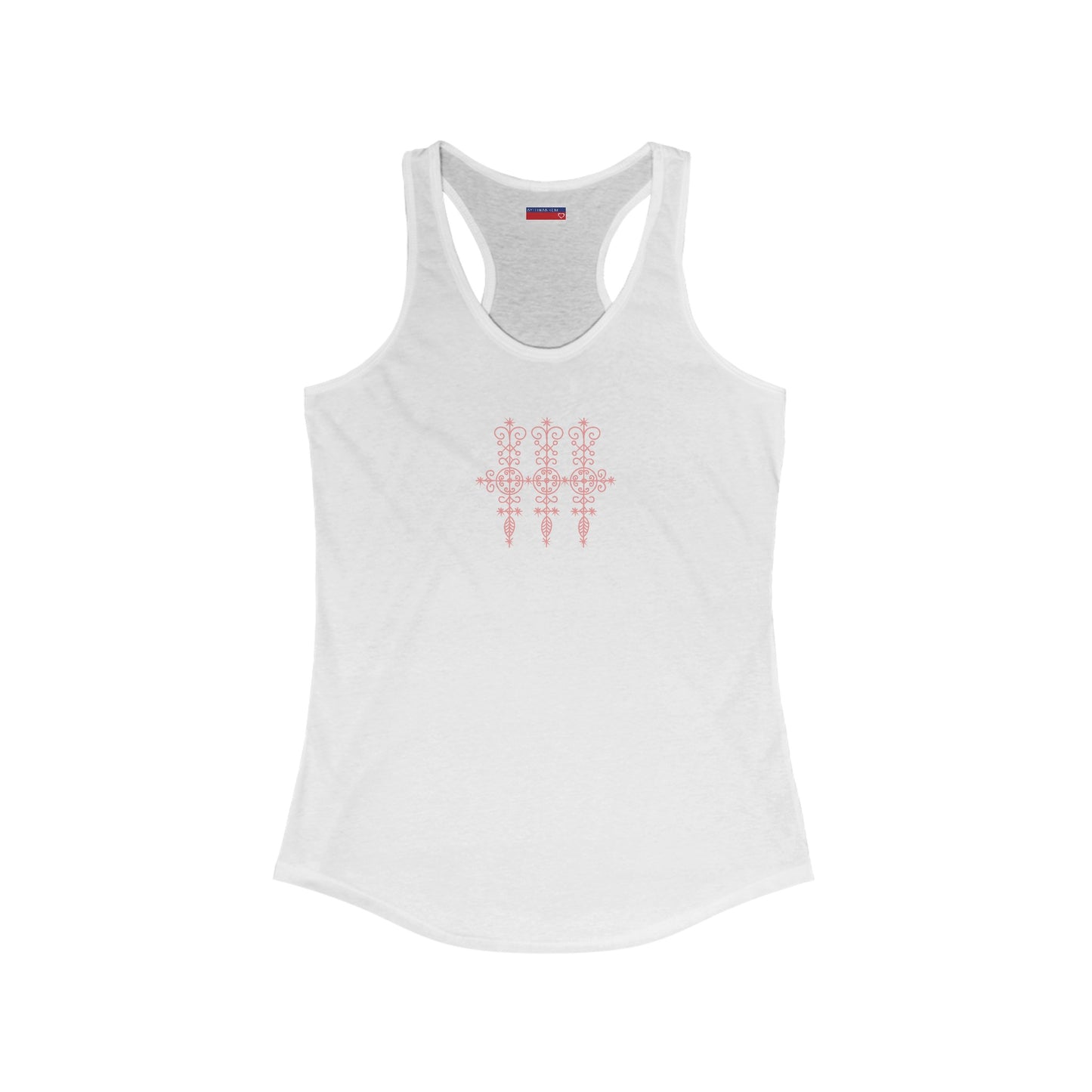 Racerback Tank-Top, Marassa veve, Pink on White